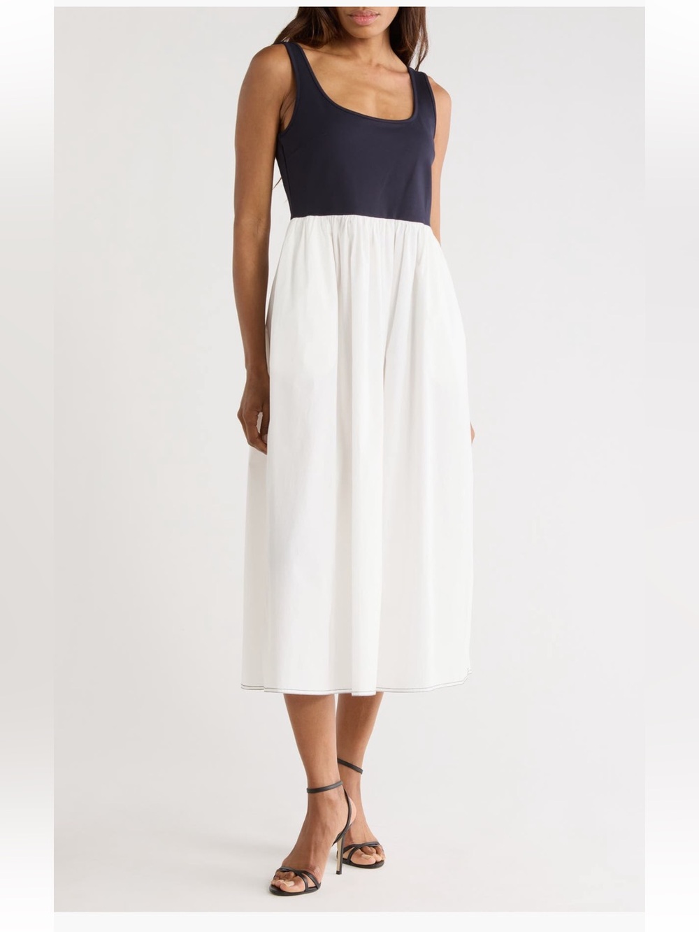 Diane von Furstenberg Selena Sleeveless Mixed
Media Midi Dress Large NWT